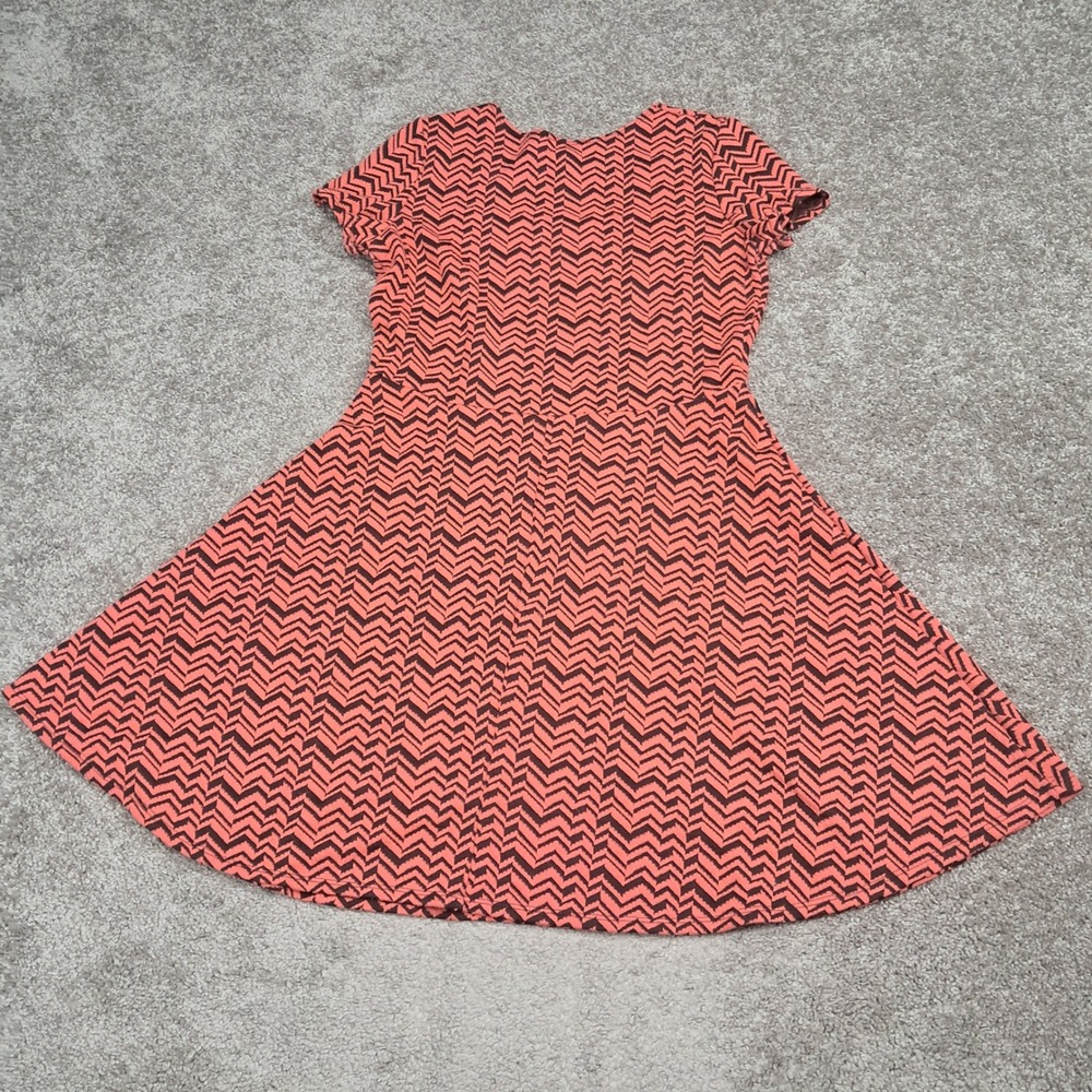 Allison Brittney Womens Chevron Fit and Flare Skater Dress 2 Pack Black Coral XL - Picture 10 of 13